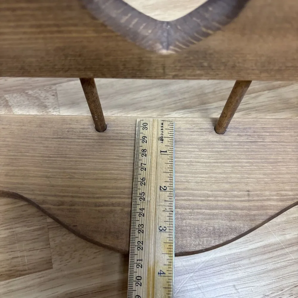 Vintage Solid Wood Heart Hanging Shelf Brown Love Cottage Core